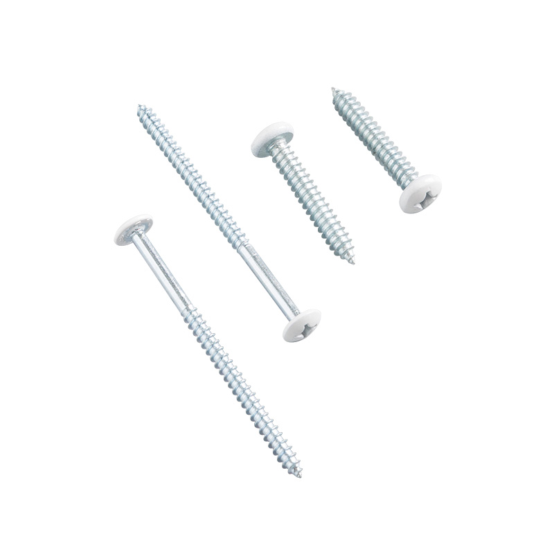 White painted head self-tapping screws